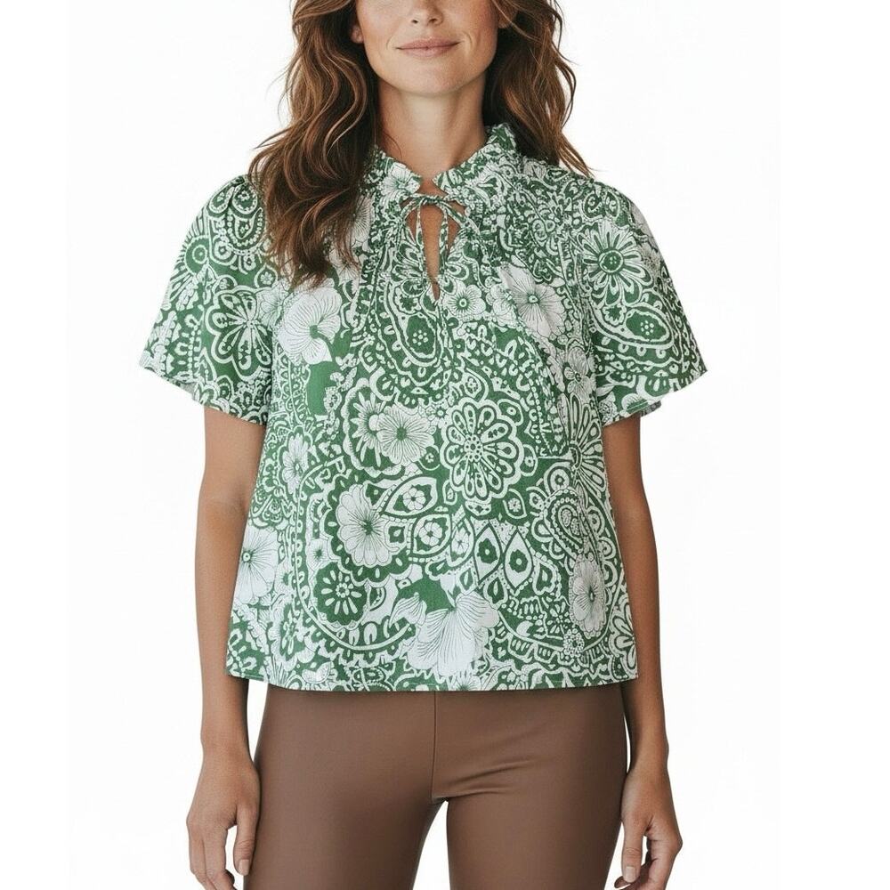 Hyacinth House x Tuckernuck Floral Ruffle Thea Blouse - XS - Picture 2 of 4